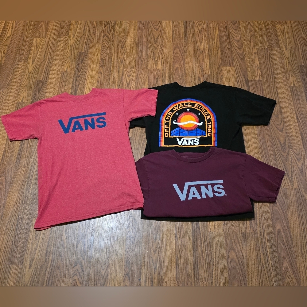 Vans Off The Walls T Shirt Lot Of 3 Men's Small Street Skate Wear Y2k D48